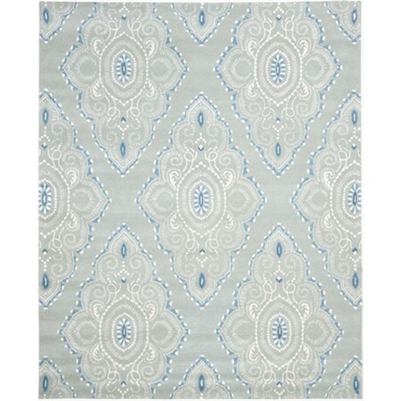 Safavieh 8 x 10 ft. Large Rectangle Contemporary Wyndham Blue and Ivory Hand Tufted Rug WYD372A-8